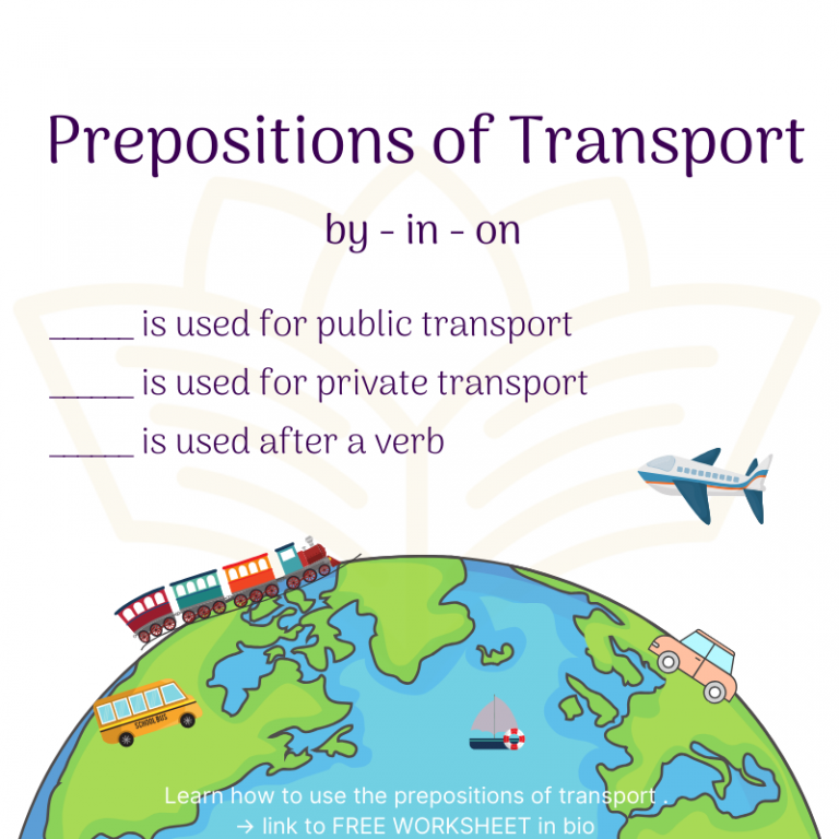 prepositions used for travel and transport